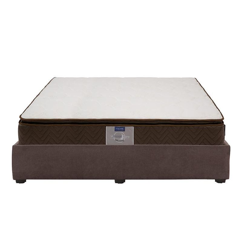 Colchon King Size Restonic Nautilus Cafe+ Base Cama+ Almohada 2Pack+ Protector Cloud+ Sabanas Softy+ Edredon Homy CDZ