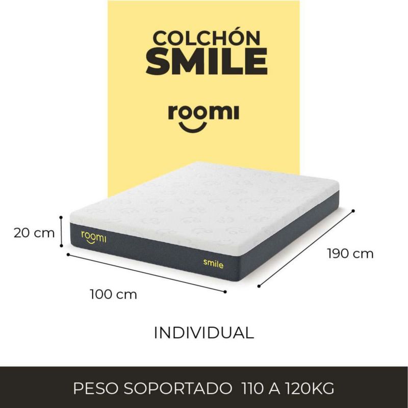 Colchón Individual En caja Roomi Smile 2 Pack