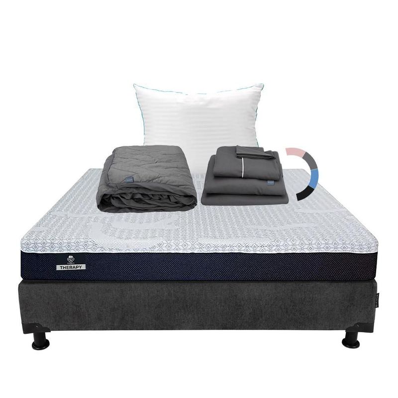 Colchon Matrimonial Spring Air Therapy+ Box+ Almohada Royal+ Protector Lux+ Sabanas Royal RGH