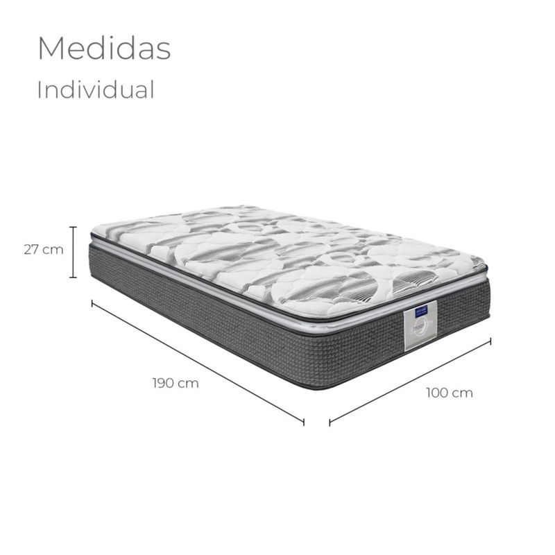 Colchón Individual Restonic Confort Ortopédico con 2 Almohadas Hipoalergénicas Standar