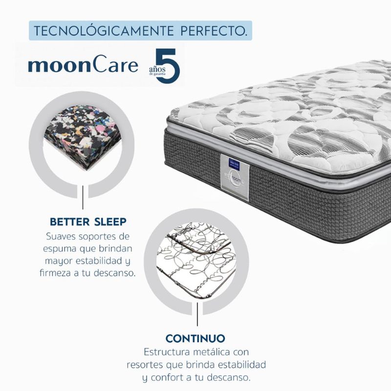 Colchón Individual Restonic Confort Ortopédico con 2 Almohadas Hipoalergénicas Standar