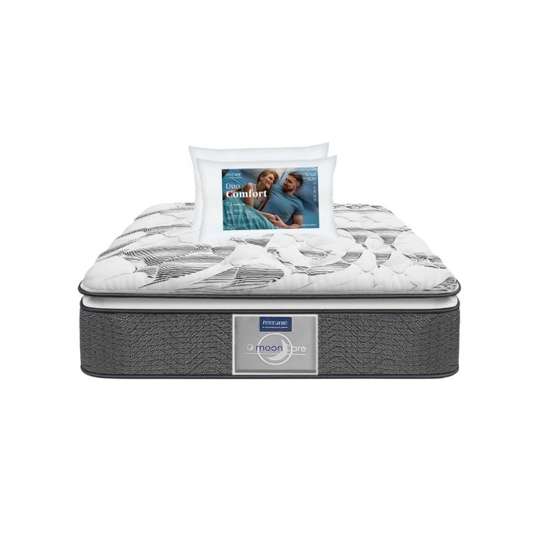Colchón Individual Restonic Confort Ortopédico con 2 Almohadas Hipoalergénicas Standar