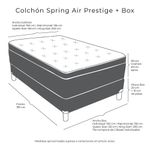 Colchón King Size Spring Air Prestige Gris+ Box+ Almohada Royal Twin+ Sabanas Royal RGH