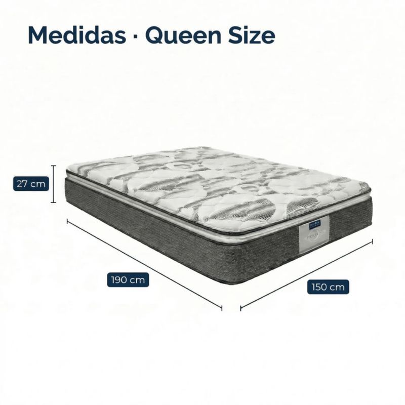 Colchón Queen Size Restonic Mooncare con 2 Almohadas Hipoalergénicas Standar