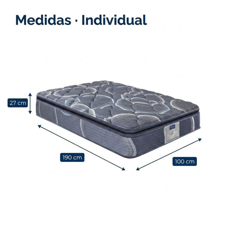 Colchón Individual Restonic Ortopédico Ultra Confort con 2 Almohadas Hipoalergénicas tamaño Standar y Juego de Sabanas