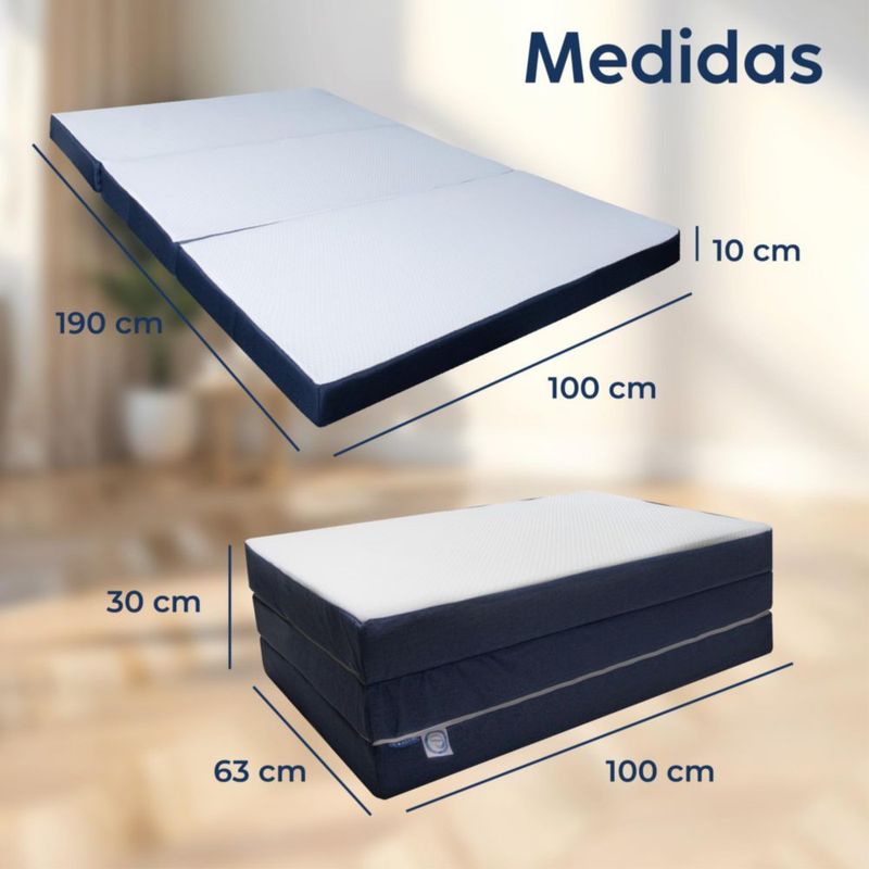 Colchon triple plegable DR JOOHN individual 190x100x10 cm