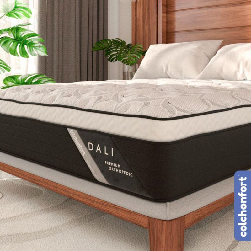 Colchón Colchonfort Dali Blanco con Negro Individual Ortopédico Semi Suave con Confort Estructural 33 cm