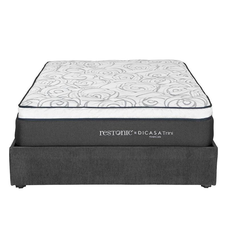 Colchón Matrimonial Restonic Trini Gris+ Base Cama RGH