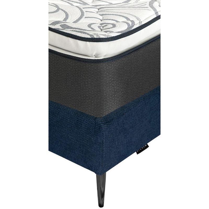 Colchon Matrimonial Restonic Trini Gris+ Base Cama Slim+ Almohada One+ Protector Cloud+ Sabanas Softy+ Edredon Homy RGH