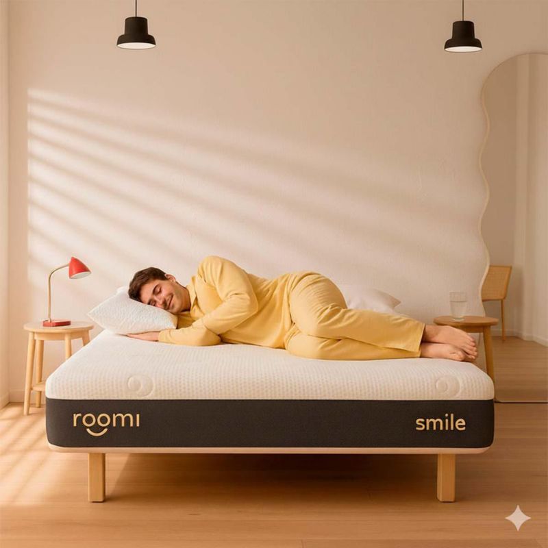 Colchón Queen Size ROOMI Smile con 2 Almohadas de Memory Foam