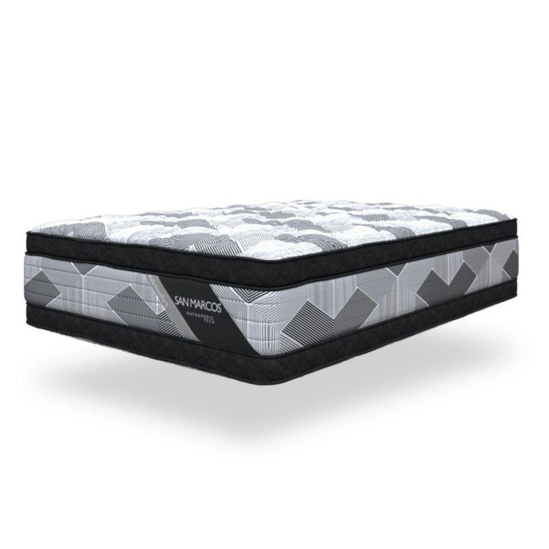 Colchón Colchonfort San Marcos Blanco con Negro Individual Acolchado Dual con Doble Pillow Top 33 cm