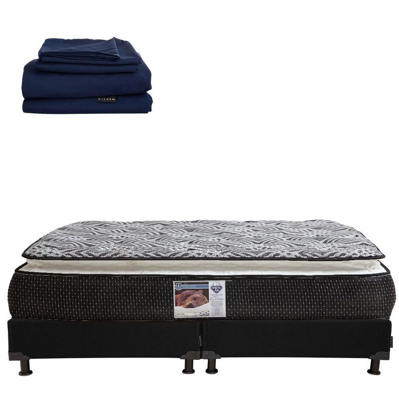 Colchon King Size Spring Air Omega Negro+ Box+ Sabanas Softy RGH