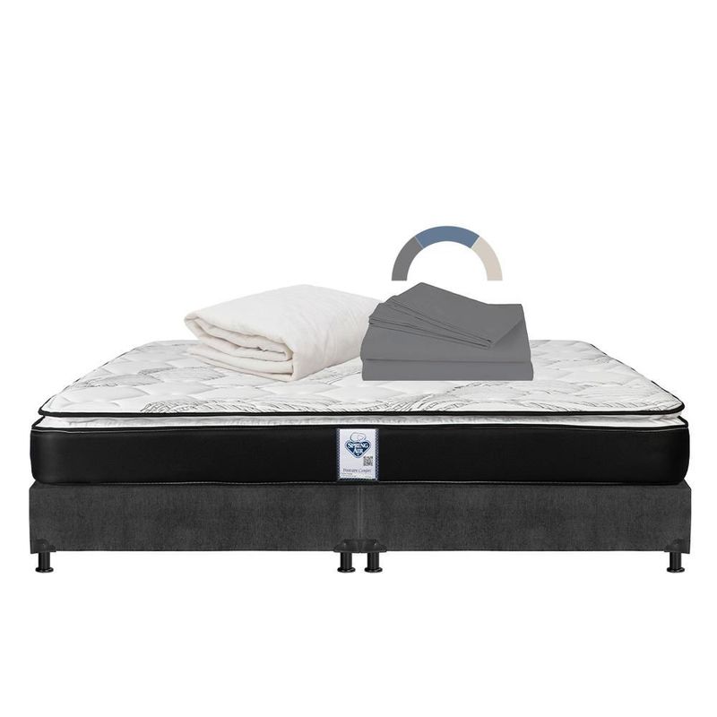 Colchon King Size Spring Air Premier Negro+ Box+ Protector Ultra+ Sabanas Basic RGH