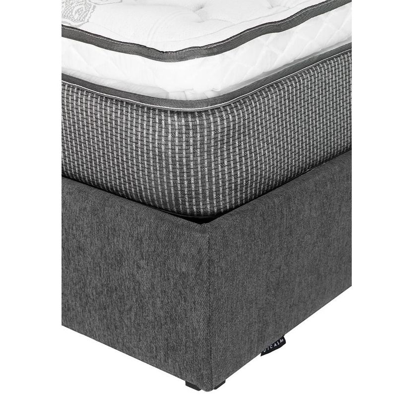 Colchón Matrimonial Phantom Spring Air Gris Carbon+ Base Cama+ Almohada One+ Protector Cloud+ Sabanas Softy+ Edredon Homy RGH