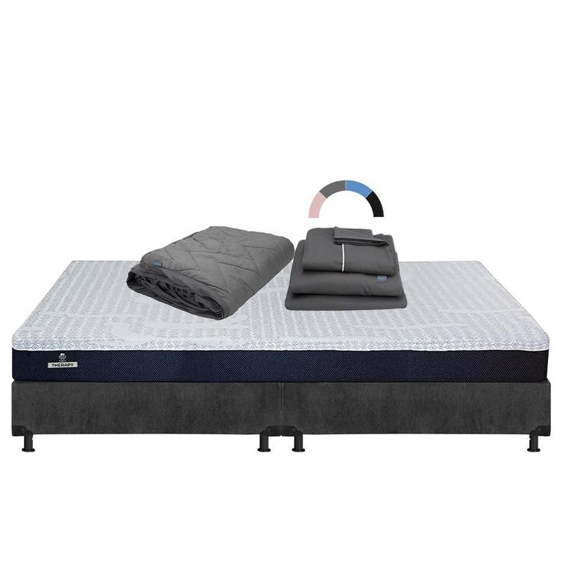 Colchon King Size Spring Air Therapy+ Box+ Protector Lux+ Sabanas Royal RGH