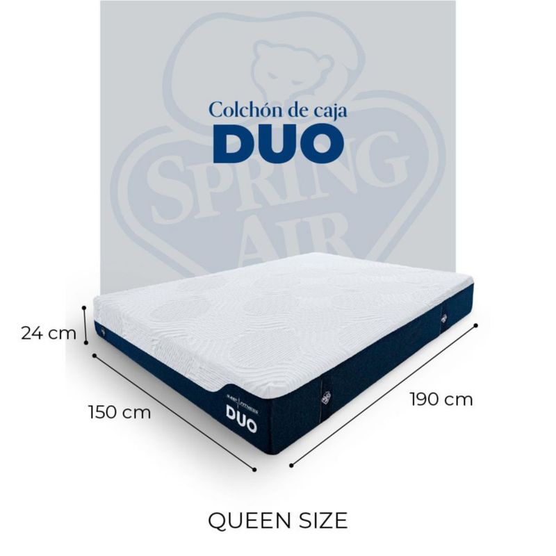Colchón Queen Size Duo Spring Air Tecnología Hybrid Tech Sleep Fitness