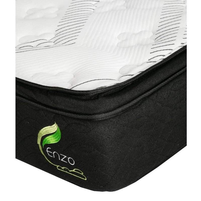 Colchón King Size Restonic Enzo Gris+ Almohada One+ Protector Cloud CDZ