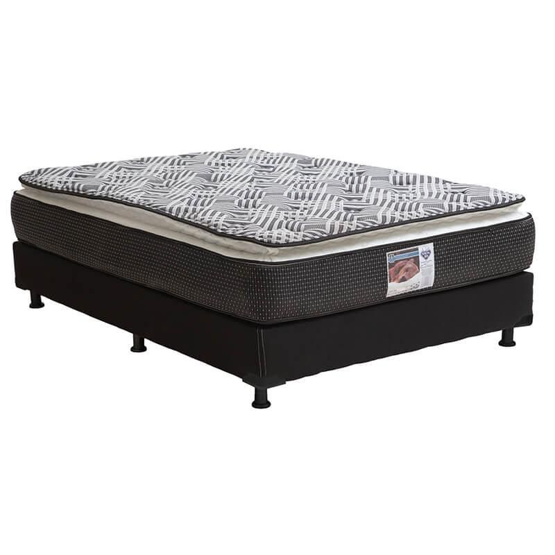 Colchon Matrimonial Spring Air Omega Negro+ Box+ Almohada One+ Protector Ultra+ Sabanas Softy RGH