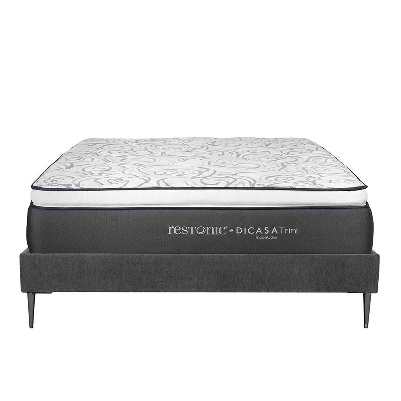 Colchon Matrimonial Restonic Trini Gris+ Base Cama Slim RGH