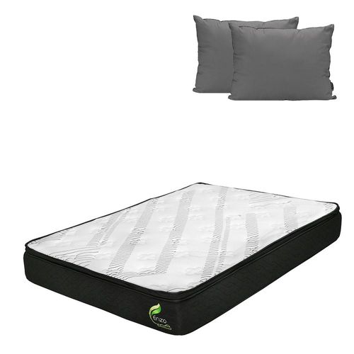 Colchón Queen Size Restonic Enzo Gris+ Almohada 2Pack CDZ