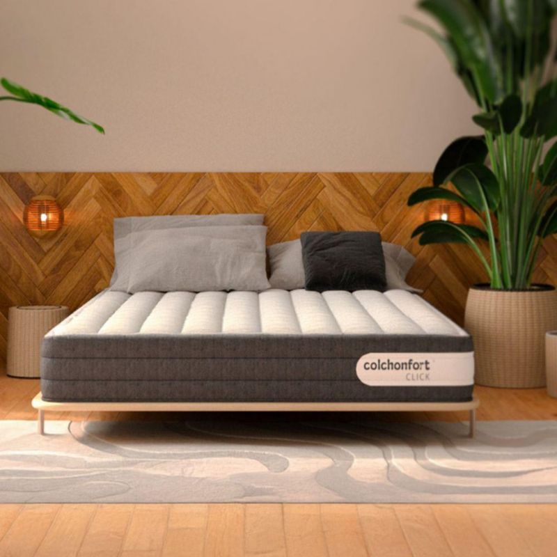 Colchón Colchonfort Click Blanco con Gris Individual Ortopédico Plegable con Foam High Resilience