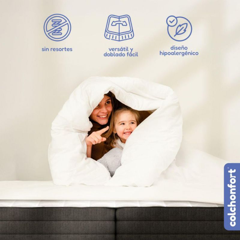 Colchón Colchonfort Click Blanco con Gris Individual Ortopédico Plegable con Foam High Resilience