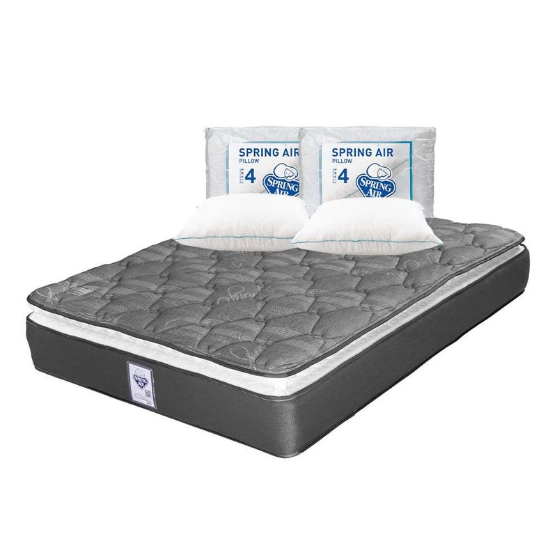Colchón King Size Spring Air Aries Negro+ Almohada Oso 2 TRY