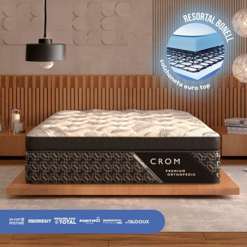 Colchón Colchonfort Crom Hybrid Blanco con Negro King Size Fortech & Memory Premier 35 cm