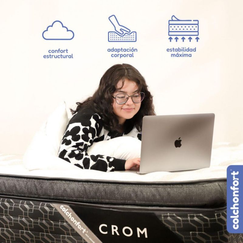 Colchón Colchonfort Crom Hybrid Blanco con Negro King Size Fortech & Memory Premier 35 cm