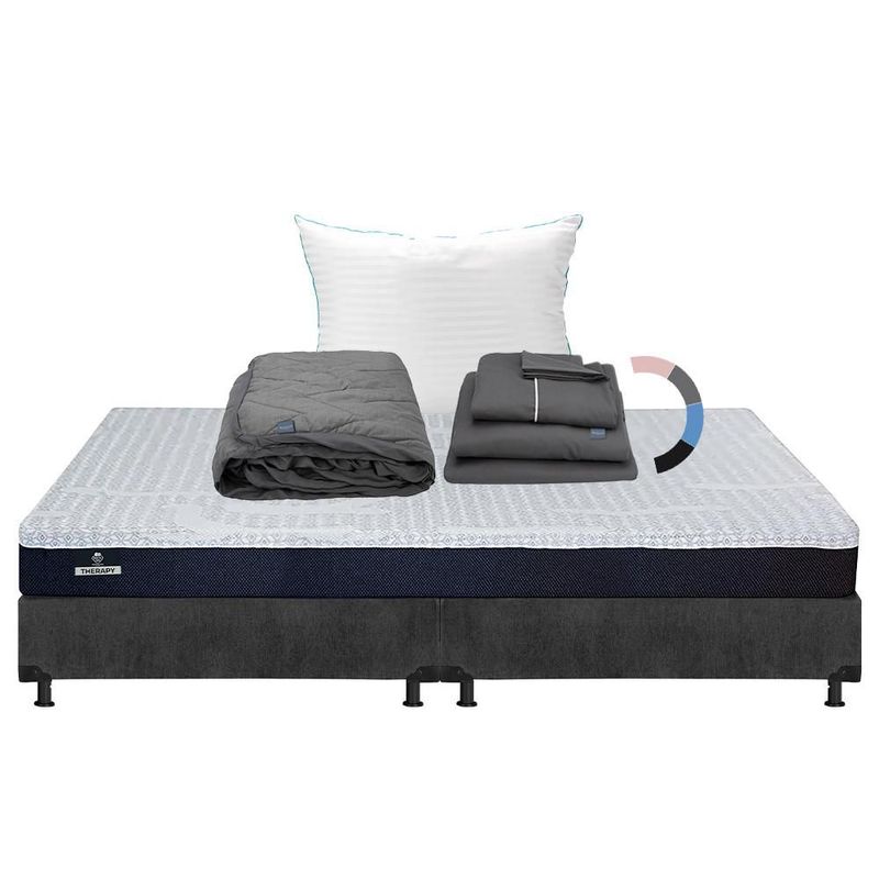 Colchon King Size Spring Air Therapy+ Box+ Almohada Royal+ Protector Lux+ Sabanas Royal RGH