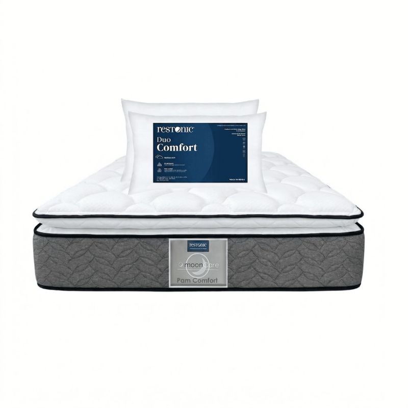 Colchón Matrimonial Restonic Pam Ultra Confort + 2 Almohadas