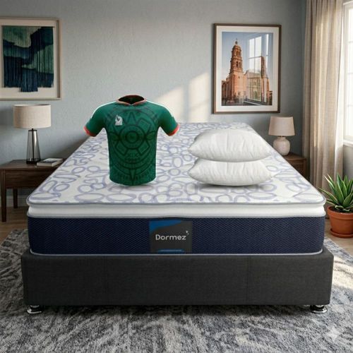Colchon Dormez Matrimonial + Box + Playera Mundialista + 2 Almohadas
