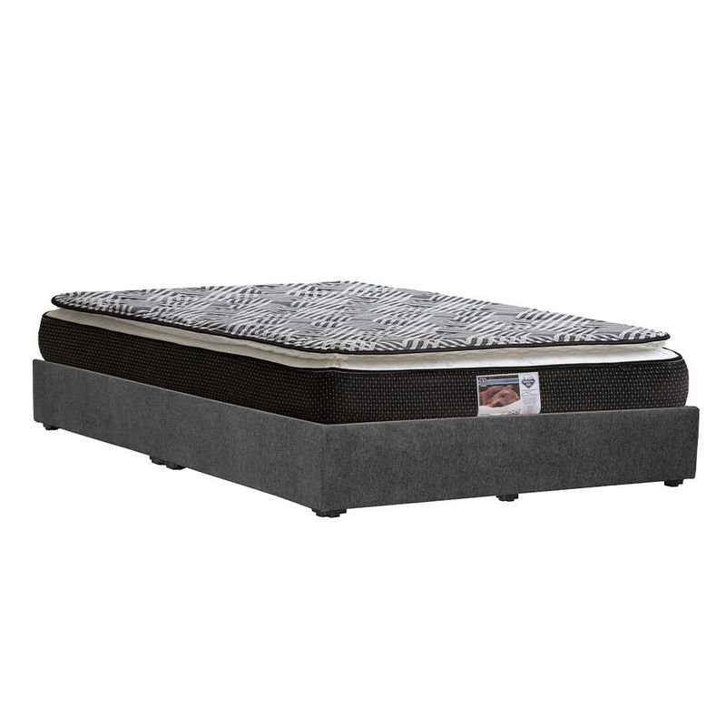Colchon Omega Spring Air King Size+ Base Cama+ Almohada One+ Protector Cloud+ Sabanas Softy+ Edredon Homy RGH