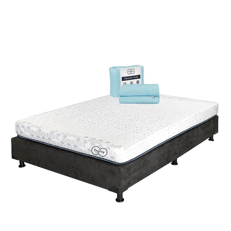Colchon Trinity Matrimonial+ Box+ Sabanas Trinity TRY