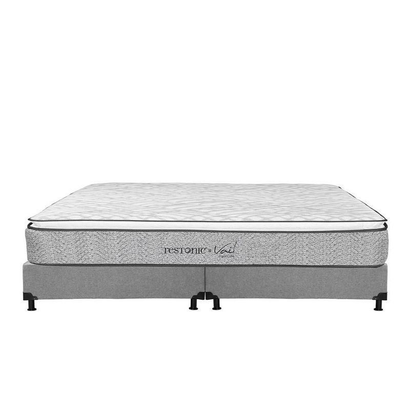 Colchon Restonic Vail King Size Gris+ Box+ Almohada Trinity 2+ Sabanas Trinity TRY