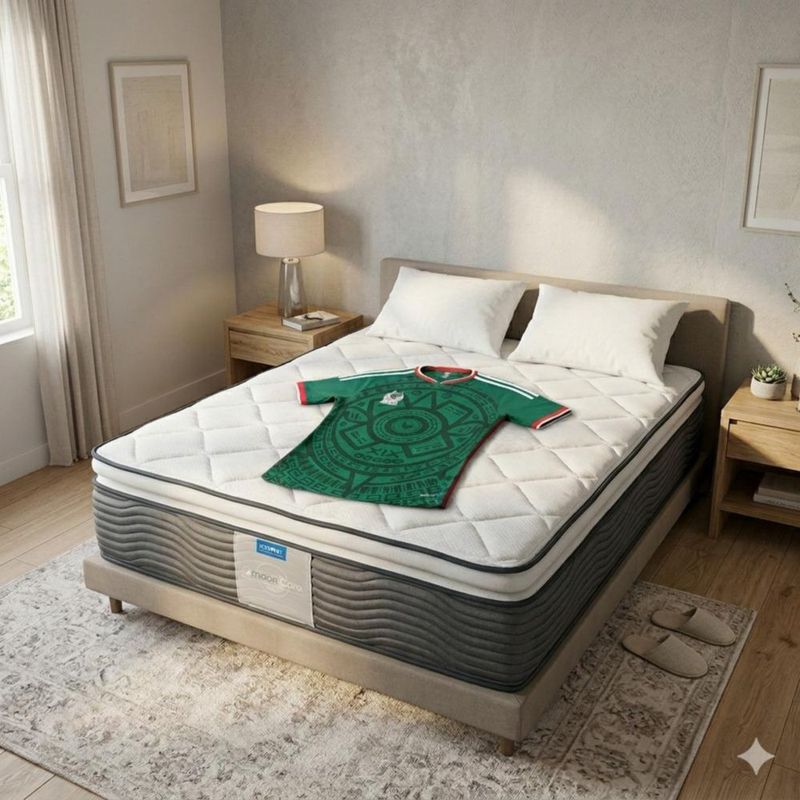 Colchón Restonic King Size Premium + Base Box + Playera Mundialista