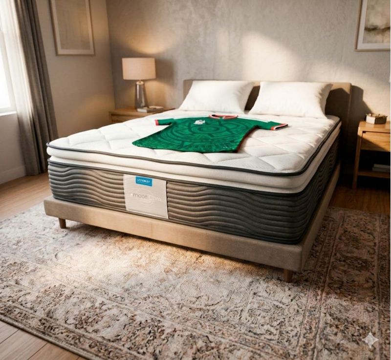 Colchón Restonic King Size Premium + Base Box + Playera Mundialista