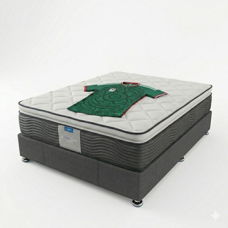 Colchón Restonic King Size Premium + Base Box + Playera Mundialista