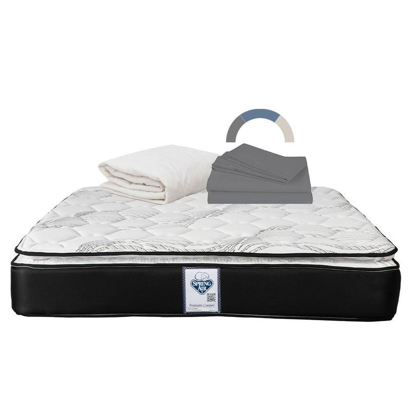 Colchon Matrimonial Spring Air Premier Negro+ Protector Ultra+ Sabanas Basic RGH