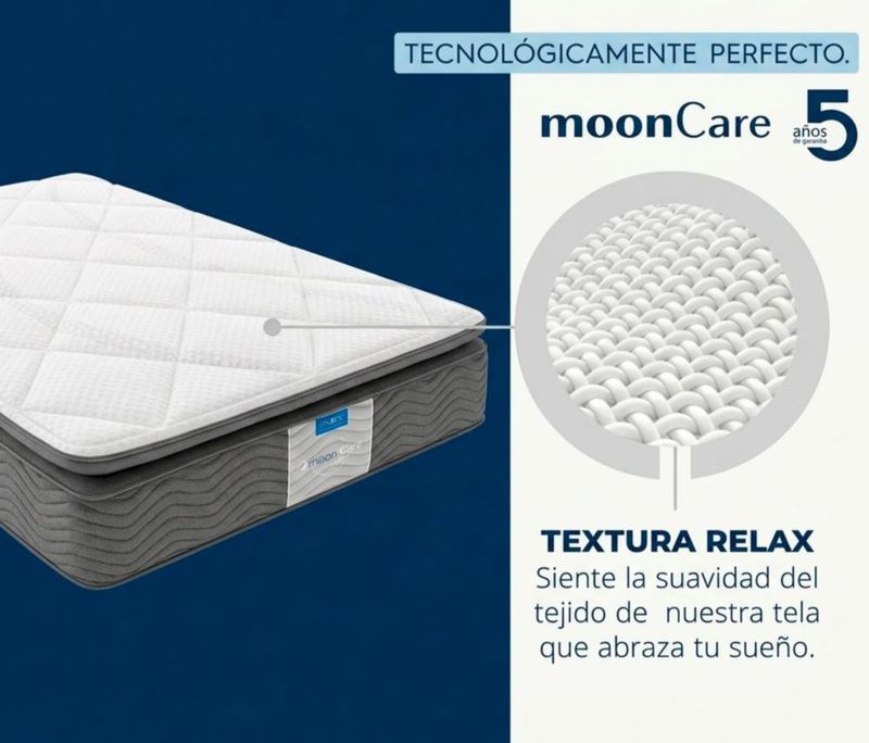 Colchón Matrimonial Restonic Mega Confort Ortopédico con 2 Almohadas Standar Hipoalergénicas