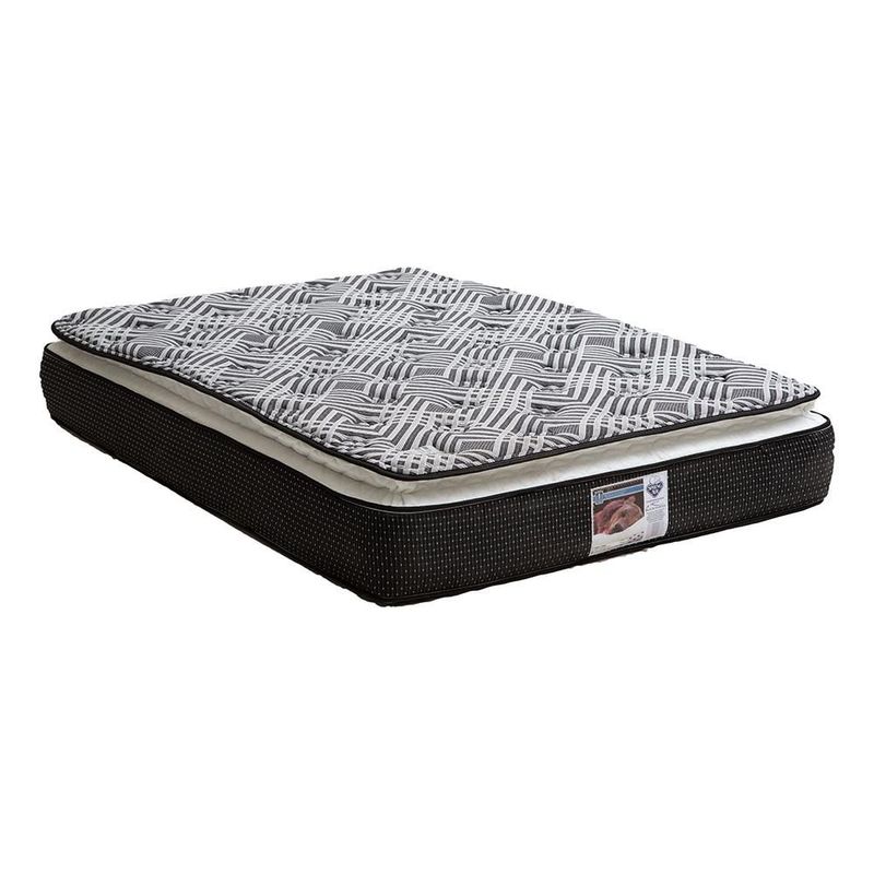 Colchon Matrimonial Spring Air Omega Negro+ Almohada Royal Twin+ Protector Lux+ Sabanas Royal+ Edredon Homy RGH