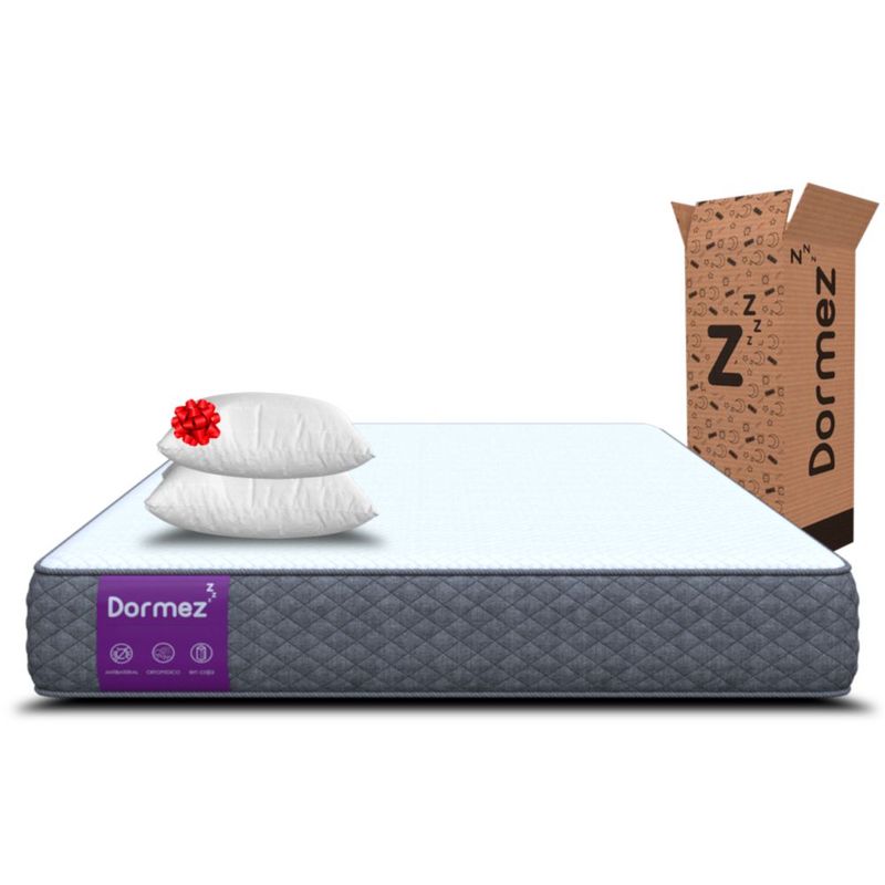 Colchón Matrimonial En Caja Dormez Premium Foam + 2 Almohadas Basic