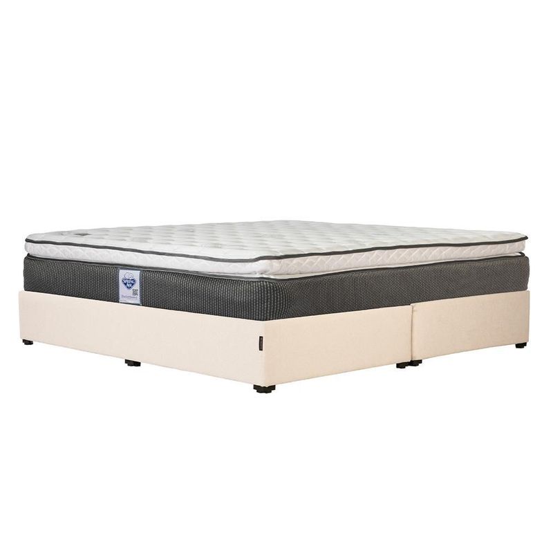 Colchón King Size Spring Air Phantom + Base Cama Beige TRY