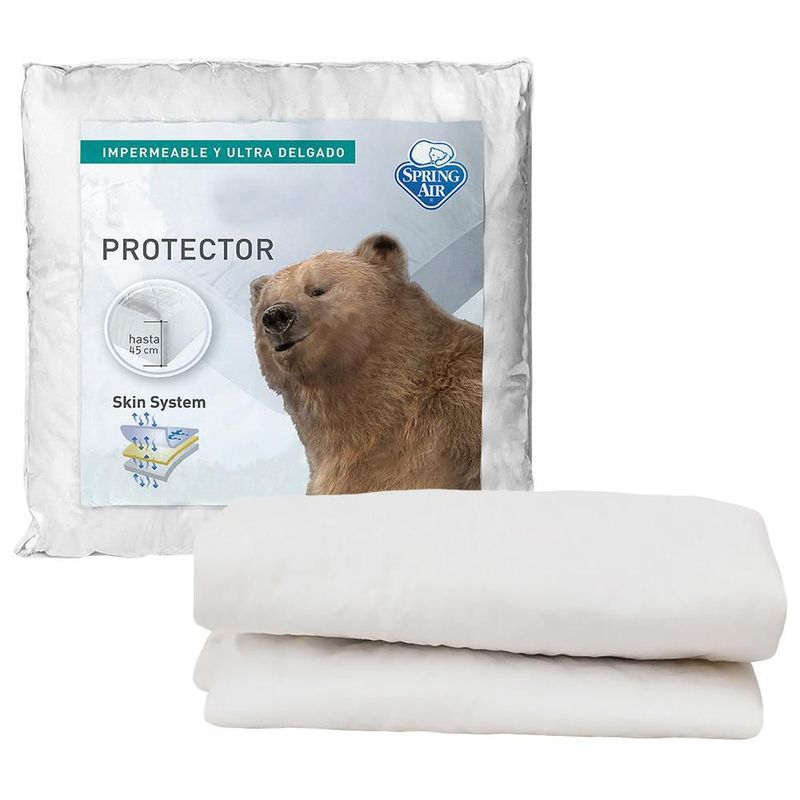Colchón King Size Spring Air Phantom + Box Negro + Protector Ultra TRY
