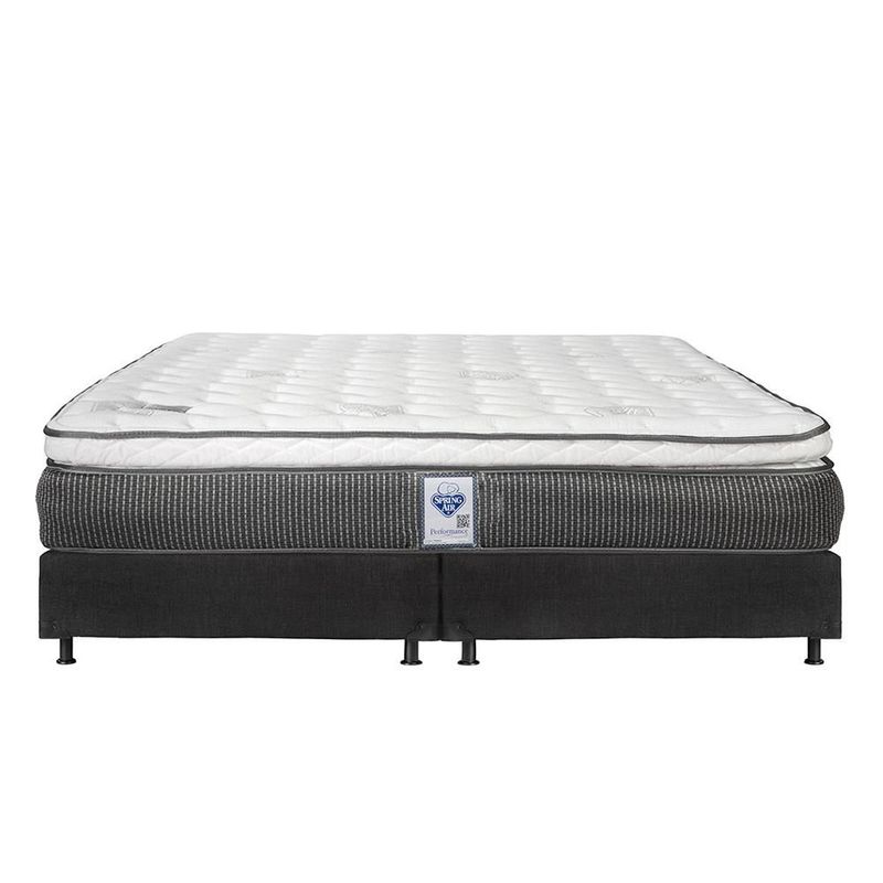 Colchón King Size Spring Air Phantom + Box Negro + Protector Ultra TRY