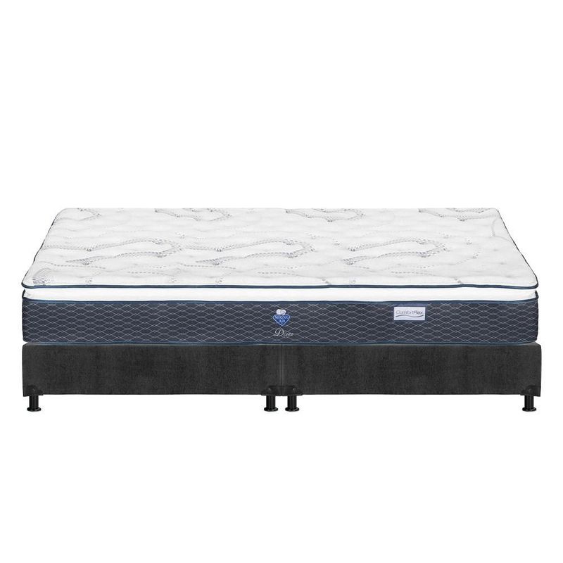 Colchon King Size Spring Air Dover Azul+ Box+ Almohada Oso 2+ Sabanas Basic TRY
