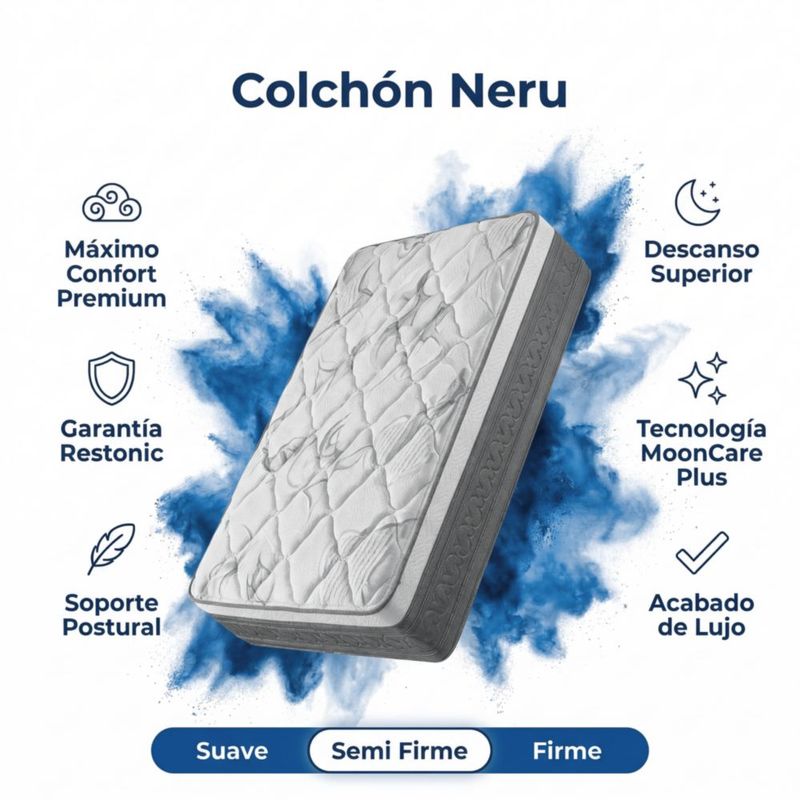 Colchón King Size Restonic Confort Anti Micro Despertares + 2 Almohadas Restonic + Balón Voit