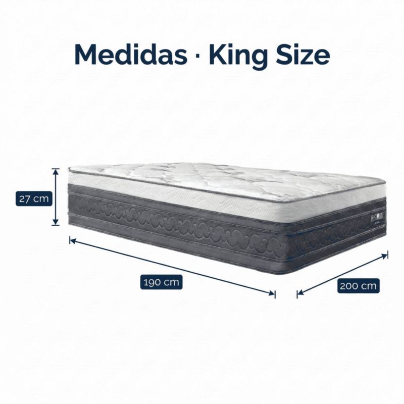 Colchón King Size Restonic Confort Anti Micro Despertares + 2 Almohadas Restonic + Balón Voit