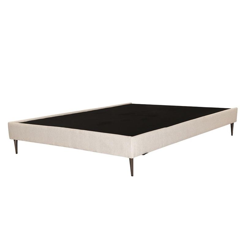 Base Cama Slim Queen Size Rogga Beige Claro RGH