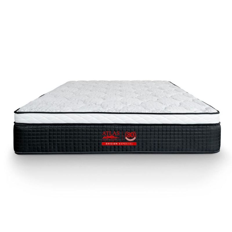 Colchón King Size 80 Aniversario Atlas del Descanso +  2 Almohadas y Bocina de Regalo
